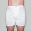 Heren Katoenen Trunk Boxer Brief met gulp - Wit, 100% katoen. Premium Cotton Boxer Shorts