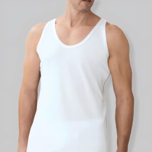 Katonen Tank Top, Mouwloos shirt, wit قميص شيال