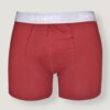 Men's red boxer shorts with 95% cotton and 5% elastane for a perfect blend of comfort and stretch