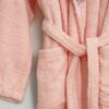 Pink Egyptian cotton bathrobe with hood for women and men