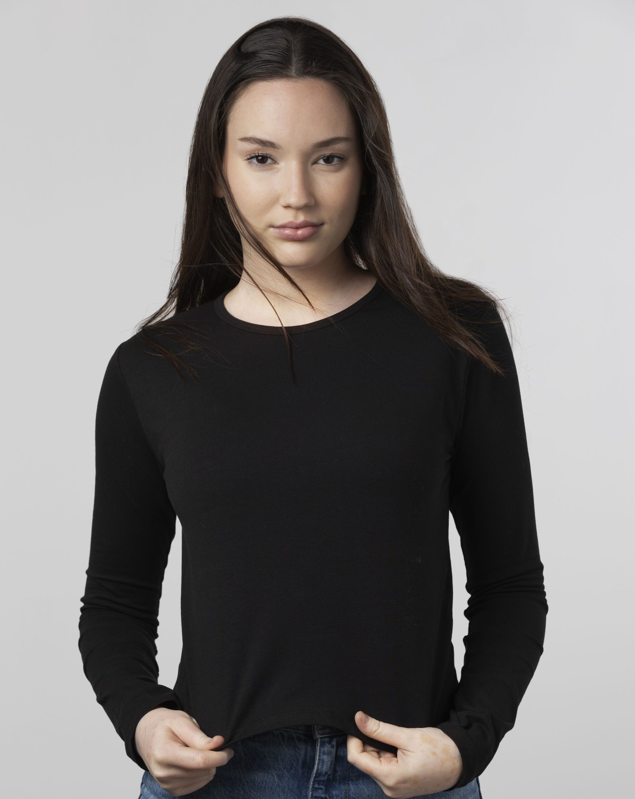 Dames Langemouw Body Shirt - 100% katoen. Dames hemd met lange mouwen