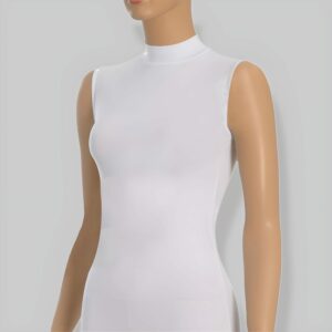 Stand-up collar blazer, sleeveless, 96% luxurious cotton