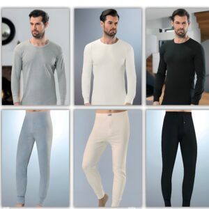 Heren winter set -Mannen Katoenen Onderkleding Winter Set - Lange Mouwen Top en Lange Legging Onderkant