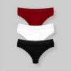 Set van 3 dameskanten sexy bikini's - Katoenen kant in verschillende kleuren. Kanten bikini