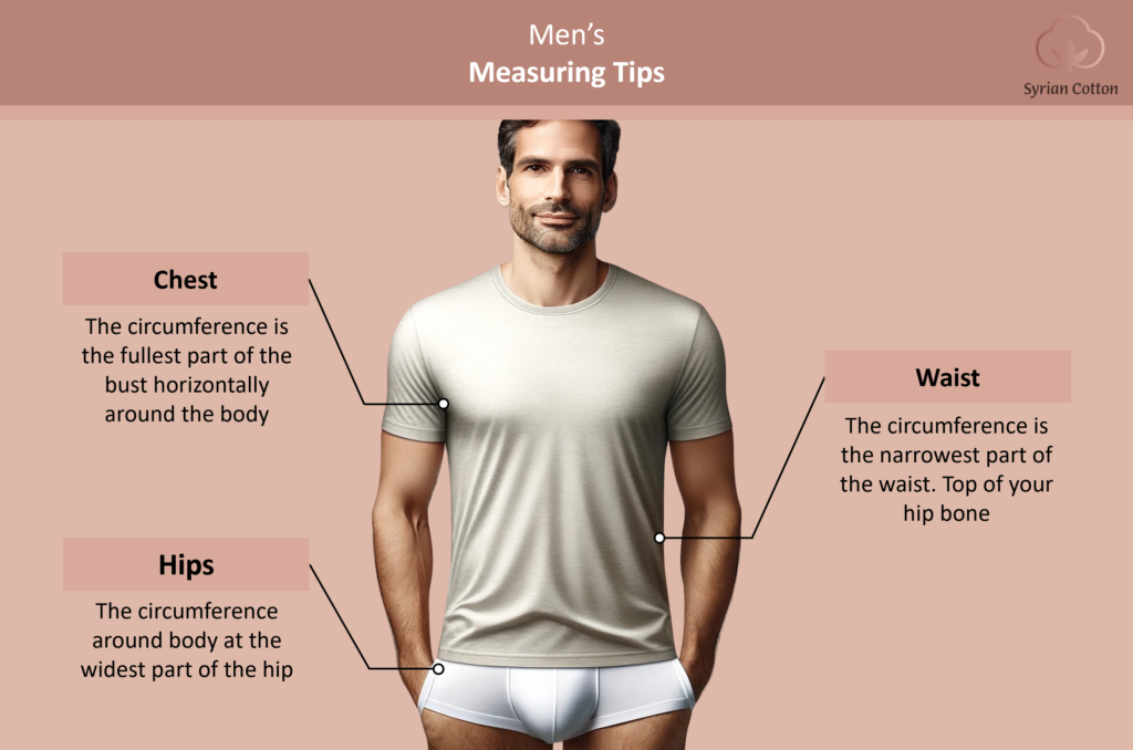 Man's body measuring guide for chest, waist, and hips. Men's Size Guide - Men's Size Tips