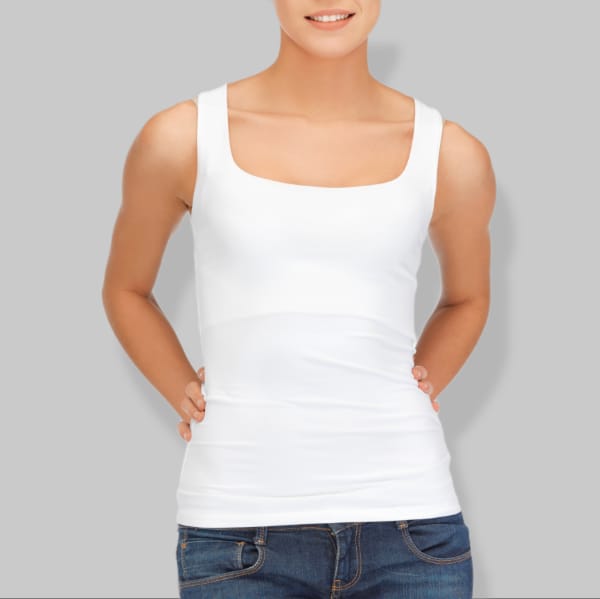 Premium 100% cotton white tank top for women, skin-friendly