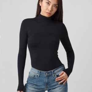 Cotton Turtleneck shirt with long sleeve – stand-up collar | 96% Cotton
