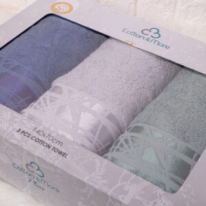 Aura Bath Towel 140×70 – Set of 3 | Luxurious Egyptian Cotton