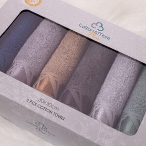 Aura Guest Towel 30×30 cm – Set of 6 | Luxurious Egyptian Cotton
